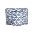 thumbnail image 3 of Ox Bay Orlando Blue/White Damask Medium Square Indoor Pouf Ottoman, 18" H x 18" W, 3 of 7