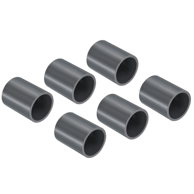 Unique Bargains UPVC Pipe Fitting 1.26 Inch Socket, 6 Pack Straight Coupling, Grey