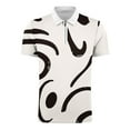 thumbnail image 3 of JSKUMAR Men's Casual Tops Short Sleeve T-Shirts Quarter Zip Lapel V Neck Tops Striped/Colorblock Printed Blouses Slim Fit Shirts Khaki,XXL, 3 of 5
