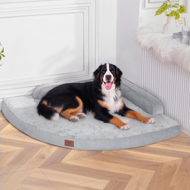 Cama ortopédica para perros MEKIY con funda extraíble y lavable gris XXL