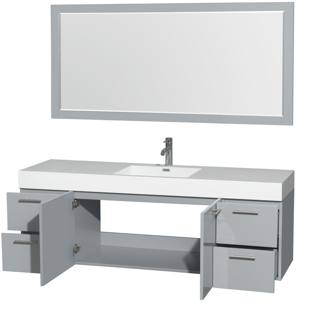 Wyndham Collection Amare 72 Inch Single Bathroom Vanity In Dove Gray