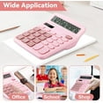 thumbnail image 6 of Niulife Office Desk Calculator with Solar Power, 12 Digits Large LED Display, Calculators Desktop with Big Buttons, Pink Office Home School Supplies, 6 of 6