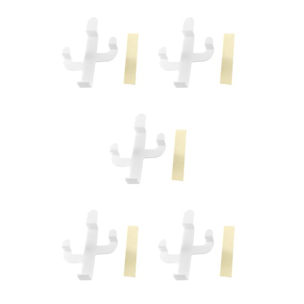 Wosthever Gancho de almacenamiento Organizador de cocina que se pega Gancho colgante en forma de cactus para baño de cocina, blanco Type2 NO2
