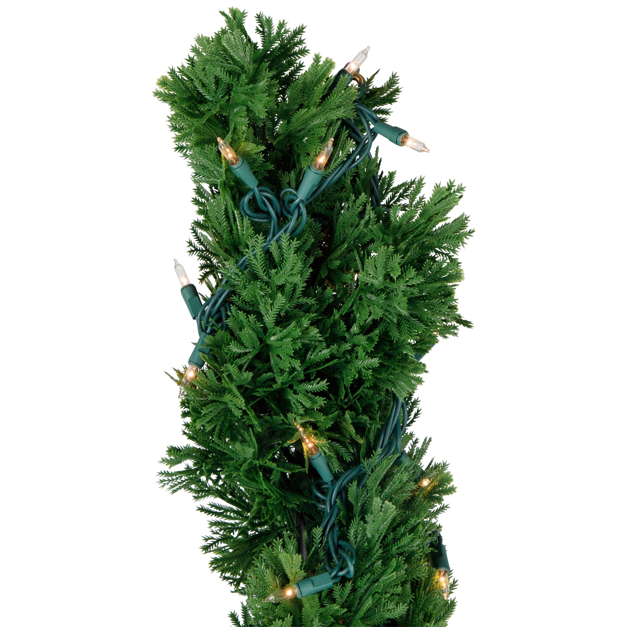 5.5' Pre-Lit Artificial Cedar Spiral Topiary Tree in Urn Style Pot  Clear Lights - 12