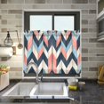 thumbnail image 4 of Yayeee Kitchen Curtains Tier Pair Light Filtering 27"x36" Rod Pocket Short Cafe Window Panel, Pink Geometric, 4 of 7