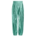 thumbnail image 5 of iiniim Kids Girls Metallic Harem Pants Hip Hop Jazz Street Dance Trousers Athletic Sweatpants Light Green 10, 5 of 7