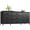 Black, variant on EnHomee 9 Drawers Dressers for Bedroom TV Stand  for Living Room  Wide Fabric Dressers & Chests of Drawers,Brown