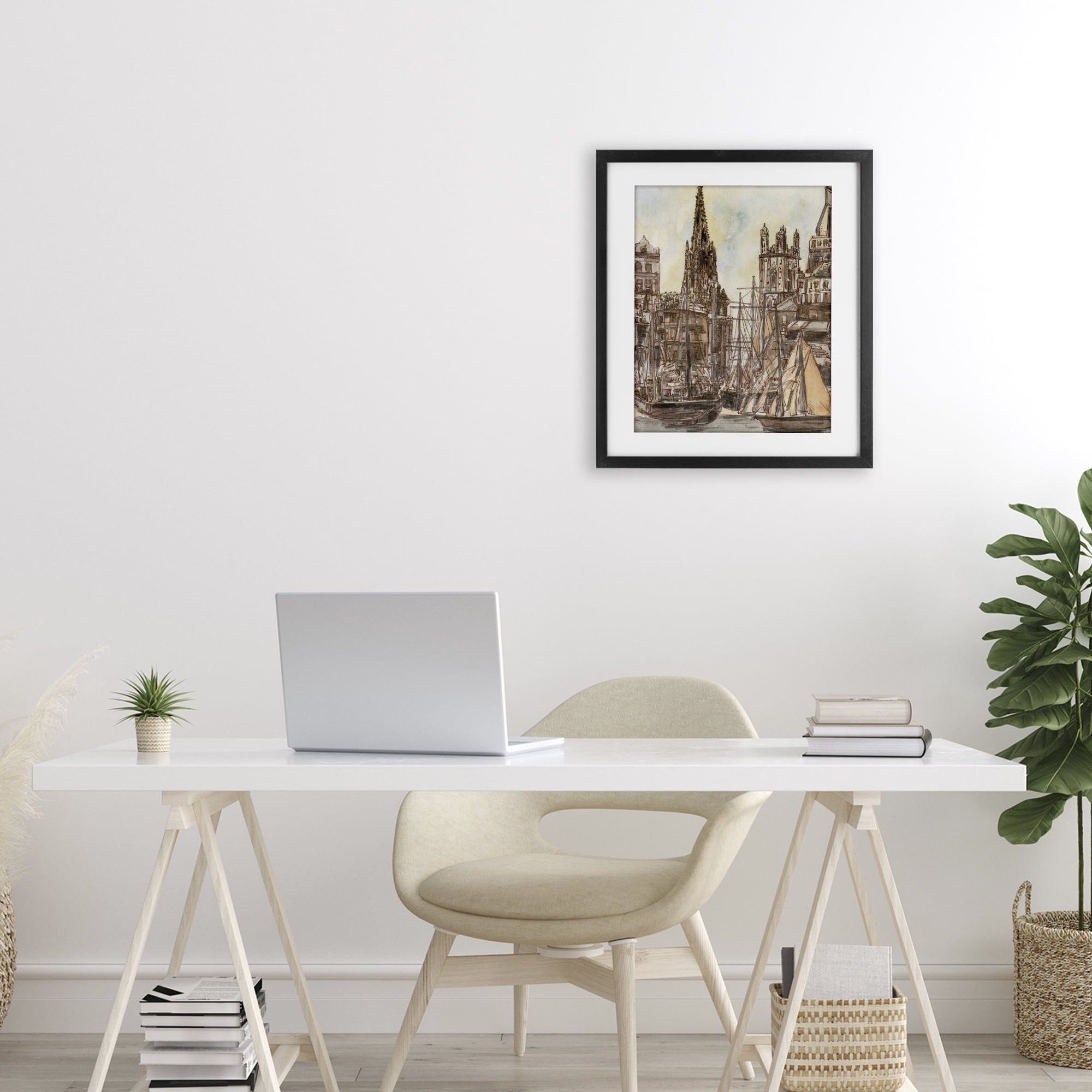 Stupell Industries Salted Remnants Harbor Black Framed Print Under Glass, design by Melissa Wang