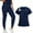 Dark Blue_09#98D, variant on Garbnen Scrub Sets for Woman Stretch Short Sleeve V-Neck Medical Scrubs Top and Pants Nurse Uniform Women's Workwear Set with Pockets