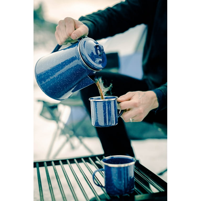 Stansport Enamel Percolator Coffee Pot 8 Cup - White