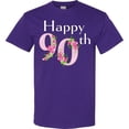 thumbnail image 3 of Inktastic Happy 90th Birthday with Roses T-Shirt, 3 of 5
