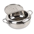 thumbnail image 1 of Deep Fryer Pan, Deep Fryer Pot with Temperature Control and Oil Drip Drainer Rack, 201 Stainless Steel Fry Pot for Kitchen Stove and Induction Cooker French Fries Fryer Chicken, 1 of 7