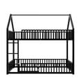 thumbnail image 5 of Euroco Metal Twin over Twin Bunk Bed, House Bed with Fence and Door for Kids Teens, Black, 5 of 7