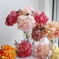 thumbnail image 3 of Nvzi 5 piezas de 14,2 pulgadas de tallo de flores artificiales de seda de hortensia de color rosa champán para centro de mesa de boda, hogar y jardín, 3 of 4