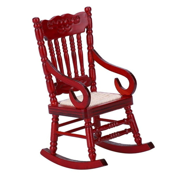 Greensen 1 12 Dollhouse Miniature Furniture Wooden Rocking Chair for Dolls House Accessories Decor Toys Miniature Chair Miniature Rocking Chair