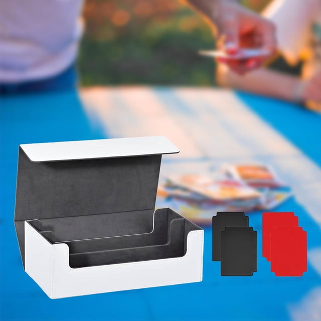 Estuche para cartas de baraja, soporte de protección para 1800 tarjetas con cierre magnético, almacenamiento de tarjetas de juego Tarjetero Blanco Gris