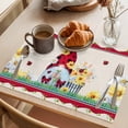 thumbnail image 3 of Placemat Set of 4 Gnome Daisy Flowers Placemats for Dining Table Red Stripes Beige Washable Table Mats for Kitchen and Party Decor Indoor & Outdoor Use, 3 of 8