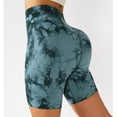 thumbnail image 4 of Pantalones cortos de Yoga para mujer, mallas de cintura alta con Control de barriga y levantamiento de cadera, pantalones cortos de deporte y entrenamiento sin costuras teñidos con lazo para mujer, 4 of 6