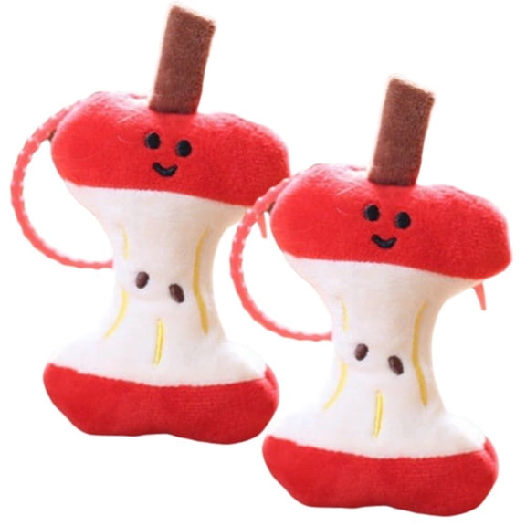 Plush Fruit Keychains Cute Kawaii Stuffed Apple Core Keyrings Plush Pillow Toy for Backpack Bag Pendant Keys Accessories
