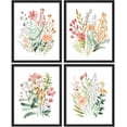 thumbnail image 3 of PixonSign 4 PCS Adhesive Canvas Poster Colorful Wildflower Framed Wall Prints Forest Bouquet Multicolor Botanical Floral Digital Art Set Nature Wilderness Modern Art Decor - 12"x16" Black, 3 of 5