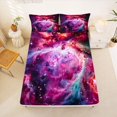thumbnail image 5 of Manfei Dreamy Pink Nebula King Sheets,Celestial Stars Bedding,4pcs,1 Flat Sheet,1 Fitted Sheet and 2 Pillowcases, 5 of 6
