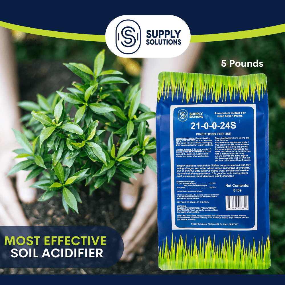 Supply Solutions Ammonium Sulfate Plant Food - Ideal for Winter Fertilizer - for Deep Green Plants Acid Loving Plants (5 Pounds)