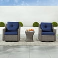thumbnail image 6 of CHITA Outdoor Gray Wicker Swivel Glider Chair with Cushion, Blue, 6 of 11