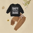 thumbnail image 2 of Towmus Toddler Baby Boy Fall outfit Dad's Boy Letter Print Sweatshirt Top Elastic Pants Long Sleeve Sweatshirts Pants Set, 2 of 7