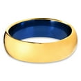 thumbnail image 2 of P. Manoukian Tungsten Wedding Band Ring 8mm for Men Women Blue 18k Yellow Gold Plated Domed Polished Lifetime Guarantee Size 6.5, 2 of 3