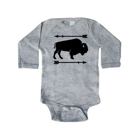 

Inktastic Buffalo Cute Animal Western Gift Baby Boy or Baby Girl Long Sleeve Bodysuit