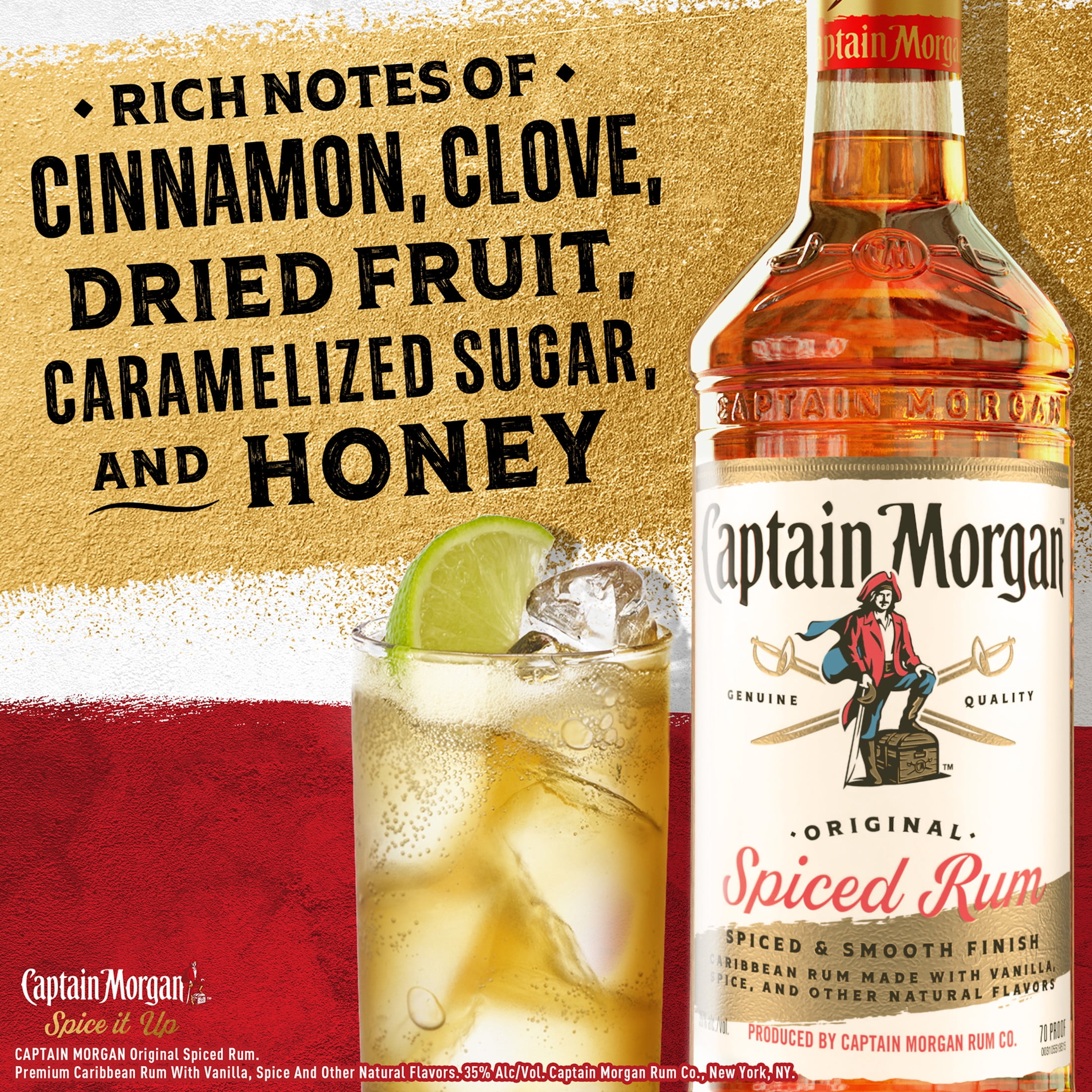 Captain Morgan Original Spiced Rum, 1.75 L, 35% ABV