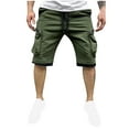 thumbnail image 2 of VgaVtl Cargo Men's Shorts Sports Mens Plus Size Shorts Relaxed Fit Straight Leg Pockets Plain Casual Shorts,Green 3XL, 2 of 6