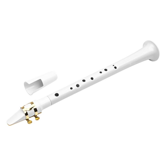 PEPISKY Muslady White Pocket Sax Portable Mini Saxophone Key of C Little Plastic Saxophone with Carrying Bag Woodwind Instrument