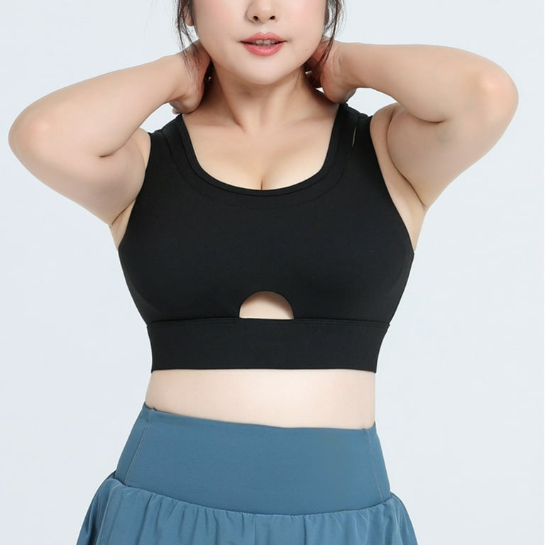 YWDJ Sports Bras for Women Empty Fake Two-piece Sports Underwear Clothes  Bra All-in-one Yoga Vest Black XXL