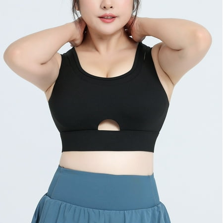 

Lilgiuy Fashion Saving Women s Threadborne Heathered Sports Bra Women s Empty Fake Two-piece Sports Underwear Large Size Fitness Clothes Shockproof High-strength Bra All-in-one Yoga Vest