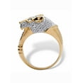 thumbnail image 2 of PalmBeach Jewelry Round Pave Diamond Accent Panther Ring in 18k Gold-plated Sterling Silver, 2 of 5