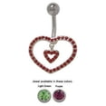 thumbnail image 1 of Double Heart Design Belly Ring with Cz Jewels, 1 of 6