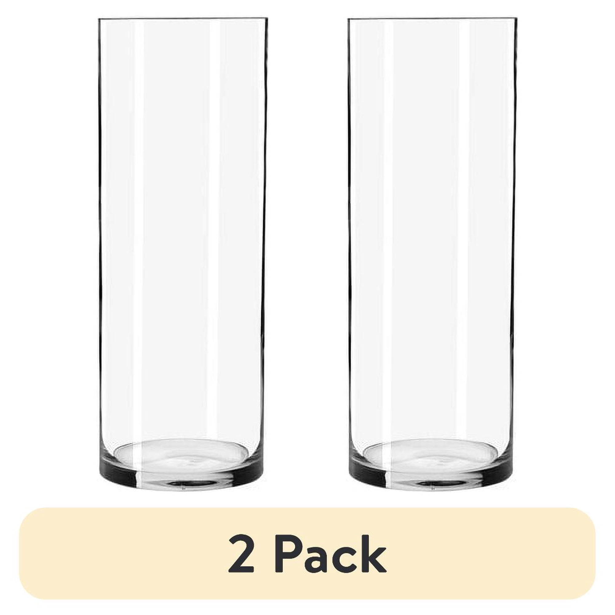 (2 pack) Libbey Clear Glass Cylinder Floral Vase  15