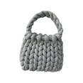 thumbnail image 3 of Bolso de Ganchillo para Mujer Bolso de Hombro Bolso de Mano Tejido Grueso a La Moda perfecl Gris Tamaño 22 cm x 18 cm x 13 cm, 3 of 8