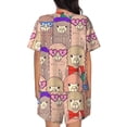 thumbnail image 6 of Rateoe Cute Lamas Pattern Women's Short-Sleeved Pajama Set - 2 Piece Soft and Lightweight Sleepwear Set-Large, 6 of 7