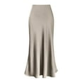 thumbnail image 3 of Mini Skirt,Womens High Waist Skirt Solid Satin Dress Zipper Elegant Skirt,Tennis Skirt(Size:L), 3 of 3