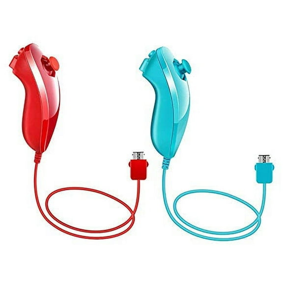 2 Packs Nunchuk Nunchuck Controllers Joystick Gamepad Compatible For Nintendo Wii For Wii U