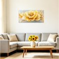 thumbnail image 2 of ZHONGYUTONG Yellow and Grey Canvas Wall Art Abstract Floral Paintings Wall Decor Modern Yellow Flower Artwork Prints for Bedroom Living Room Home Decor Framed (12.00" x 24.00"), 2 of 5