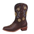thumbnail image 2 of Western Boots Chunky Heel Embroidered Cowboy Boots Square Toe Boots for Women, 2 of 10