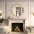 thumbnail image 6 of WallBeyond 30 inch Large Wood Round Wall Mirror with Gold Beaded Frame, Home Decorative Mirror, 6 of 8