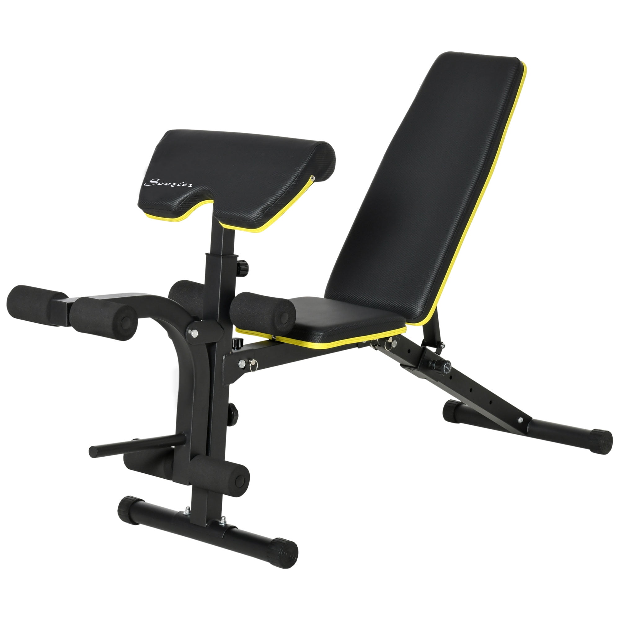 Soozier Multi Functional Sit Up Dumbbell Bench Adjustable Seat and Back Angle