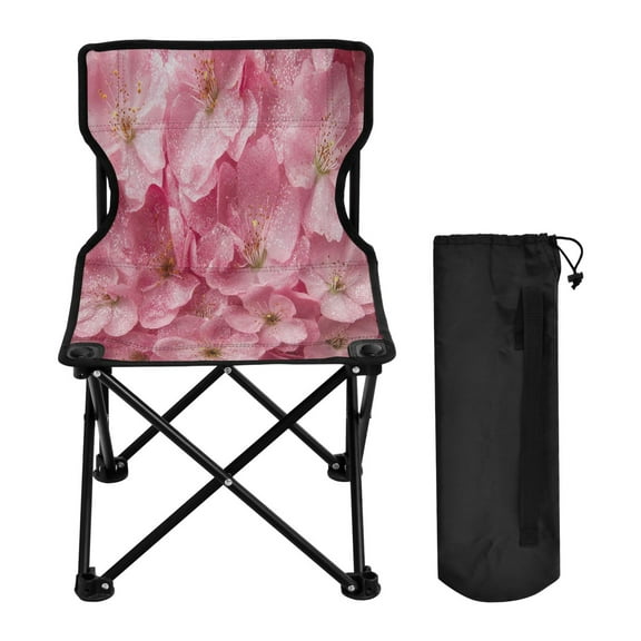 YAZAOO Camping Chairs Modern Pink Flowers with Glitter Pattern Folding chair