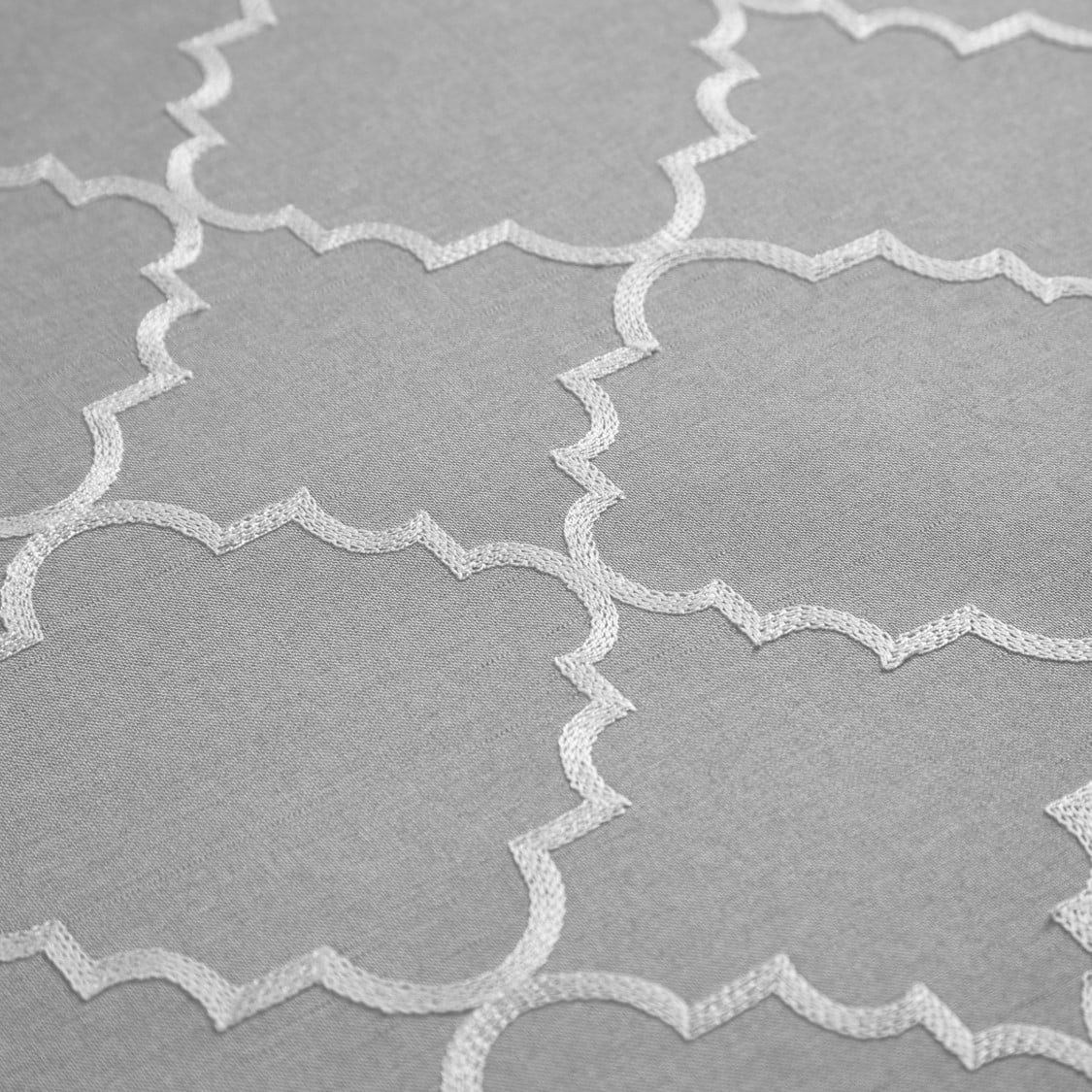 Mainstays Heathered Embroidered Sheer Curtain Panel Pair, Set of 2, Silver, 37"W x 84"L