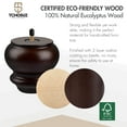thumbnail image 2 of 3 inch / 8cm Wooden Furniture Legs, Pack of 4 Classic Walnut Solid Wood Turned DIY Replacement Bun Feet with M8 Hanger Bolts & T-Nuts for Sofa Couch Cabinet Ottoman Bed Riser, 2 of 5