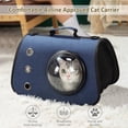 thumbnail image 3 of Transportín para gatos aprobado por la aerolínea, cómodo transportador de viaje para mascotas, bols TOMSHOO Bolso de hombro único, 3 of 7